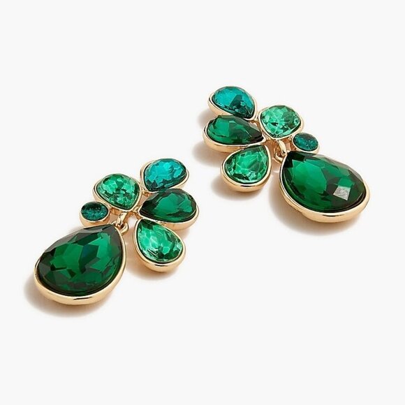 J.Crew Factory Crystal Petal Statement Earrings - Picture 2 of 5